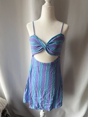 Stitch & Pine Striped Twist-Front Cutout Sundress